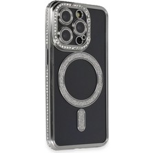 Mudanis Apple Iphone 14 Pro Max Kılıf Joke Simli Magneticsafe Kılıf - Gri