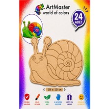 ArtMaster Ahşap Boyama Salyangoz 24 Adet 10X15CM Boyama Böcek Figürleri Etkinlik Çoçuk Gelişim Motor Beceri Kreş Anasınıfı