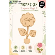 ArtMaster Ahşap Boyama Hibiskus 24 Adet 10X15CM Boyama Çiçek Figürleri Etkinlik Çoçuk Gelişim Motor Beceri Kreş Anasınıfı