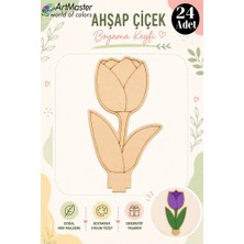 ArtMaster Ahşap Boyama Lale 24 Adet 10X15CM Boyama Çiçek Figürleri Etkinlik Çoçuk Gelişim Motor Beceri Kreş Anasınıfı
