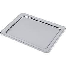 Paşabahçe Basic Metal Dikdörtgen Tepsi 36 x 28 Cm, Şık Servis Tepsisi