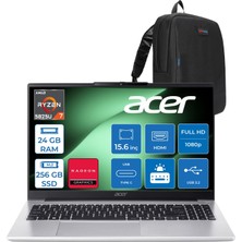 Acer Aspire Lite Amd Ryzen 7 5825U 24GB 256GB SSD Radeon Graphics 15.6" Fhd 60Hz LCD Freedos Taşınabilir Bilgisayar NXDLQEY5F11 + Zetta Çanta
