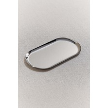 Paşabahçe Metal Oval Tepsi 21 cm Silver, Şık Servis Tepsisi