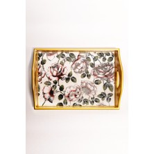 Paşabahçe Flor Dekoratıf Tepsi 37,5 x 40 Cm, Şık Servis Tepsisi