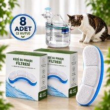 Multizone Kedi Su Pınarı Filtresi Aktif Karbonlu Pet Temiz Su Çeşmesi Yedek Filtre 2 Kutu 8 Adet