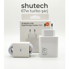 ShuTech 67W (Watt) Hızlı Şarj Adaptörü + Kablo Xiaomi 9/10/11/12/13/14/15 Pro Plus+  Serisi Uyumlu