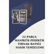 Fantastik Store 12 Parça Paslanmaz Çelik Kompakt ve Taşınabilir Manikür Makası Tırnak Makası - Lisinya