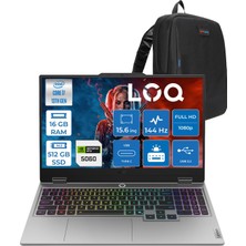 Lenovo Loq Intel Core I7 13645HX 16GB Ddr5 512GB SSD W11PRO 8GB/RTX5060/100W 15.6" Fhd IPS 144Hz %100 Srgb Gaming Laptop 83JE01BETRP01 + Zettaçanta