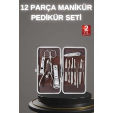 Fantastik Store 12 Parça Paslanmaz Çelik Kompakt ve Taşınabilir Manikür Makası Tırnak Makası - Lisinya