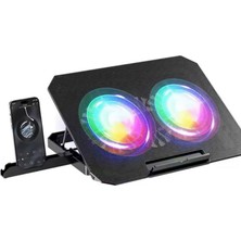 Fantastik Store Çift Fanlı Laptop Soğutucu Rgb Işıklı Sessiz Notebook Standı - Lisinya