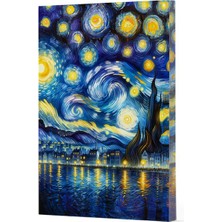 Fantastik Store Van Gogh 7 - Yıldızlı Gece Çizgili Yan Boyamalı Defter