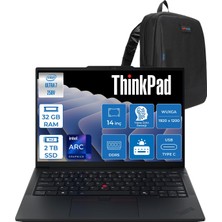 Lenovo Thinkpad E14 G7 Ultra 7 258V 32GB LPDDR5X 2tb SSD Windows 11 Pro Arc Graphics 140V 14" Wuxga (1920X1200) IPS 300NITS Taşınabilir Bilgisayar T21U2005FTXP04 + Zetta Çanta