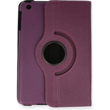 Akıllı Bayi Apple Ipad Mini 1 Kılıf 360 Tablet Deri Kılıf - Mürdüm Aby