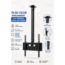 Premini Ayarlanabilir 32-50” Tv Tavan Askı Aparatı, 360° Döner, 70 kg