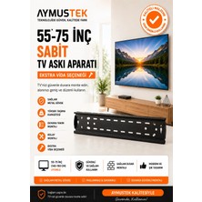 Premini 55-75 Inç Sabit Ekstra Vida Tv Askı Aparatı, Dayanıklı ve Güvenli Montaj