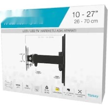 Premini Hareketli Tv Askı Aparatı, 10-27 Inç, Duvar Montaj, Döner Kollu, LCD LED Monitör Uyumlu