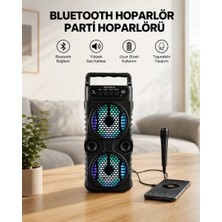 Hobilinka LED Işıklı Kablosuz Bluetooth Hoparlör Yüksek Ses Güçlü Bas Performansı Taşınabilir Şarj