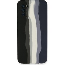 Mudanis Samsung Galaxy A03S Kılıf Ebruli Lansman Silikon - Siyah-Lacivert