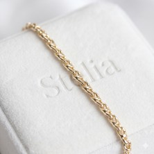Stelia 14K Altın Renk Kaplama Zincir Model Zarif Kadın Bileklik