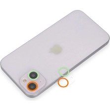 MiraLive Apple Iphone 13 Renkli Kamera Lens Koruma Cam - Turuncu-Yeşil
