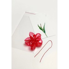 Özssay 100 Adet Kırmızı Lotus Toka 8 cm Kına Seti