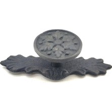 Premini Şık Antika Tarz Pirinç Çiçek Düğmesi, 27X70 Mm, Oksit Renk
