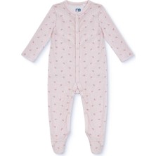Mothercare Kız Bebek Tulum Çiçek Baskılı Çıtçıtlı Bisiklet Yaka Uzun Kol Patikli