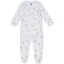 Mothercare Kız Bebek Tulum Hayvan Baskılı Çıtçıtlı Bisiklet Yaka Uzun Kol Patikli
