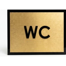Usin Gold Metal 15X11 cm Yapışkanlı Ofis Bar Okul Motel Cafe Kapı Isimliği Wc Yönlendirme Tabelası Levhası