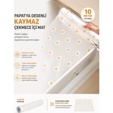 MidasTech Papatya Desenli Kaymaz Dolap ve Çekmece Içi Mat 10 Metre Midiastech
