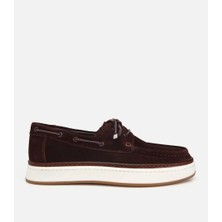 Hotiç 02AYH319380A480 ERKEK Süet Deri Kahverengi Bağcık Detaylı Günlük Loafer