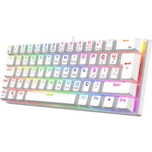 Gameagle %60 Kablolu Rgb Mekanik Gaming Klavye, Deri Bilek Destekli, Anti-Ghosting, 19 Rgb Efekt Seçeneği, 50 Milyon Ömür