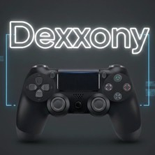 Dexxony Siyah Ps4 ve Pc Bilgisayar Uyumlu Kablolu & Kablosuz Oyun Kolu - Titreşimli Tam Fonksiyonlu Profesyonel Oyuncu Gamer Gamepad / Joystick
