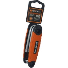 Wfeng WF-58881 Torx Delikli Çakı Alyan Takımı 8'li Gri - Turuncu Renkli Ergonomik Tasarım