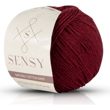 Sensy Premium Amigurumi İpi Punch (Panç) Baby Soft Cotton 50 gr Bordo Renk Yumuşak Dokulu Örgü İp