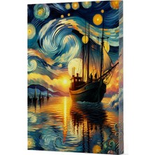 Fantastik Store Van Gogh 2 - Gemi Çizgili Yan Boyamalı Defter