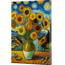 Fantastik Store Van Gogh 10 - Ayçiçekleri Çizgili Yan Boyamalı Defter