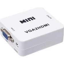 kzy mobilyal Powermaster PM-18698 VGA To HDMI Ses Girişli Mini Model Dönüştürücü