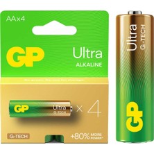 Gp Ultra Alkalin Aa Lr6 Ince Kalem Pil G-Tech (4'lü Paket)