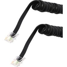 Elektromer Telefon Spiral Kablo Siyah 4P/4C