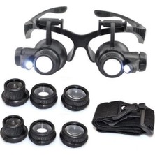 Renas Store Gözlük Modeli 10X 15X 20X 25X Lens,2led Işıklı,büyüteç