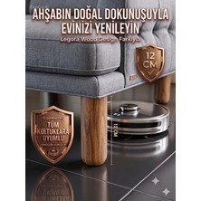 Legora Wood Design 12 cm Bohem Açık Ceviz Ahşap Mobilya Ayağı Gürgen Ağacı Ahşap Mobilya Ayağı