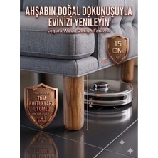 Legora Wood Design 15 cm Bohem Açık Ceviz Ahşap Mobilya Ayağı Gürgen Ağacı Ahşap Mobilya Ayağı