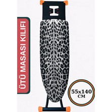 Premini Büyük Boy Ipli Keçeli Ütü Masası Kılıfı 55X140CM Gray Leopar