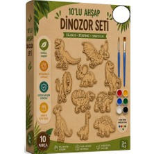 Artlantis Ahşap Boyama 10 Lu 1 Paket 10X15CM Ahşap Boyama Figürü 6 Renk Boya ve Resim Fırçası Etkinlik Çocuk Gelişim Motor Beceri