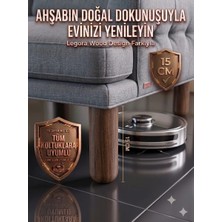 Legora Wood Design 15 cm Bohem Koyu Ceviz Ahşap Mobilya Ayağı Gürgen Ağacı Ahşap Mobilya Ayağı