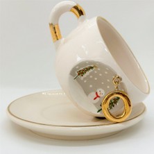 BSK Ceramics Handmade Kış Harfli Porselen Çay Fincanı O Harfi