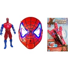 Spiderman Büyük Set Işıklı Örümcek Adam Işıklı Maske Ağ Atan Eldiven