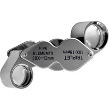 Dytac Metal Loupe Büyüteç İkili 10 x 18MM ve 20 x 12MM Setli Ürün Dayanıklı Metal Malzeme