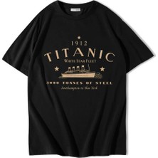 Brz Collection Unisex Oversize Titanic T-Shirt Siyah